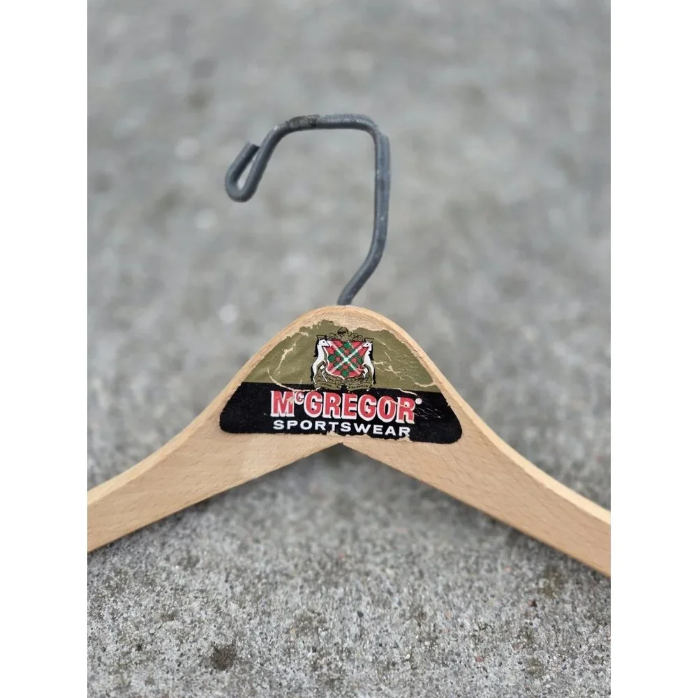 Vintage Wooden Advertising‎ Clothes Hanger McGregor Sportswear